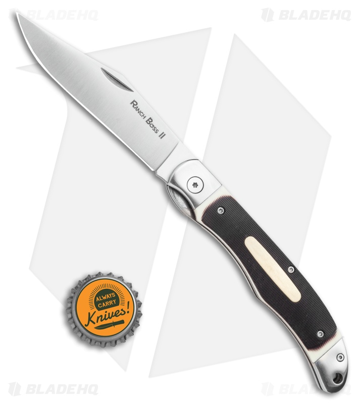 Cold Steel Ranch Boss II Liner Lock Knife Black Griv Ex (4" Satin)  20NPM1