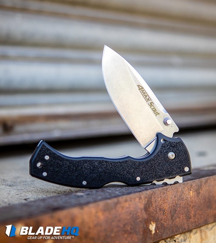 Cold Steel 4-Max Scout Tri-Ad Lock Knife Black Griv-Ex (4" Stonewash) 62RQ