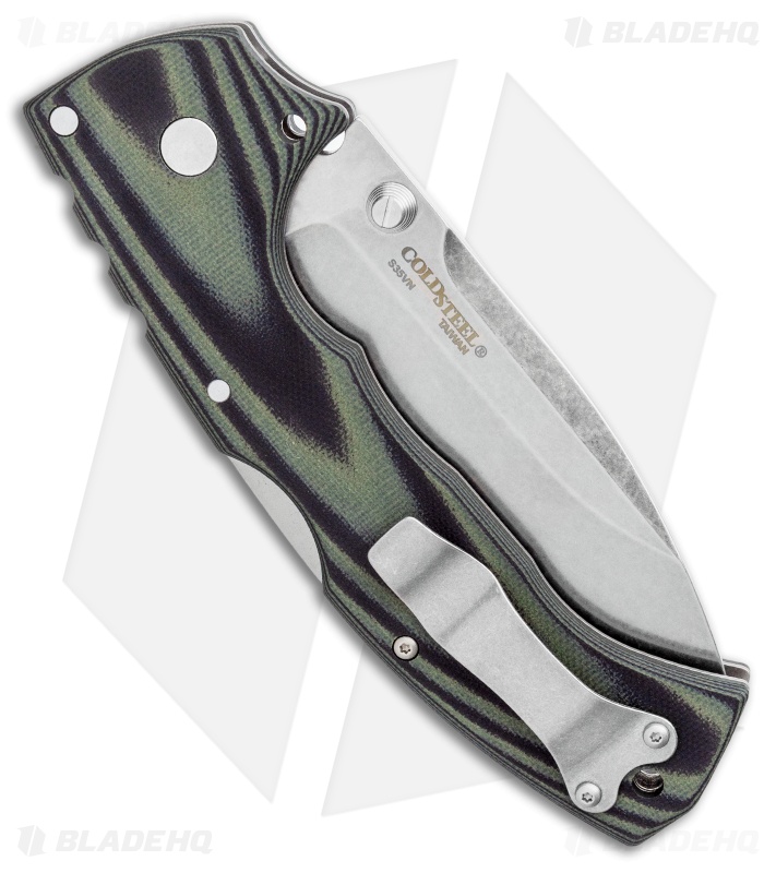 Cold Steel 4-Max Tri-Ad Lock Knife Green/Black G-10 (4" Stonewash) 62RMA