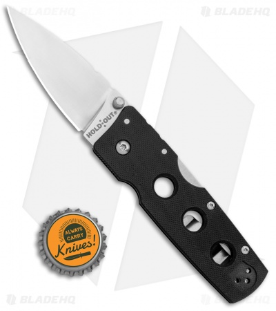 Cold Steel Hold Out 3" Lockback Knife Black G-10 (3" Satin) 