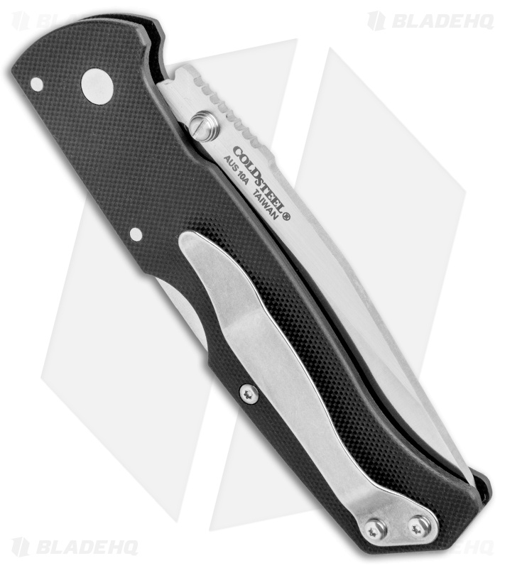 Cold Steel Air Lite Lockback Knife Black G-10 (3.5" Satin AUS-10A)
