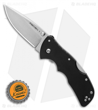 Cold Steel Mini Recon 1 Spear Point Tri-Ad Lock Knife (3" Stonewash) 27BAS