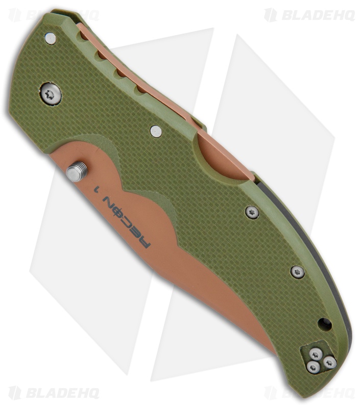 Cold Steel Recon 1 Clip Point Lockback Knife Desert Warrior G-10 (4" Copper)