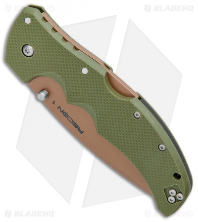 Cold Steel Recon 1 Spear Point Lockback Knife Desert Warrior G-10 (4" Copper)