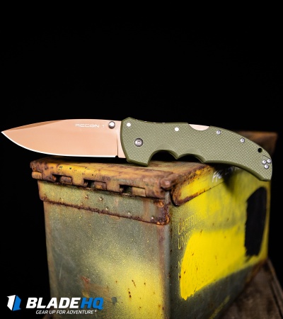 Cold Steel Recon 1 Spear Point Lockback Knife Desert Warrior G-10 (4" Copper)