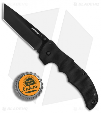 Cold Steel Recon 1 Tanto Lockback Knife G-10 (4" Black CPM-S35VN) 27BT