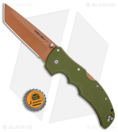 Cold Steel Recon 1 Tanto Lockback Knife Desert Warrior G-10 (4" Copper)