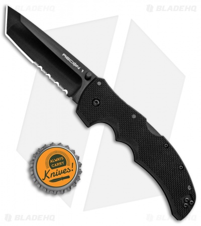 Cold Steel Recon I Tanto Point Lockback Knife (4" Black Serr) 27BTH