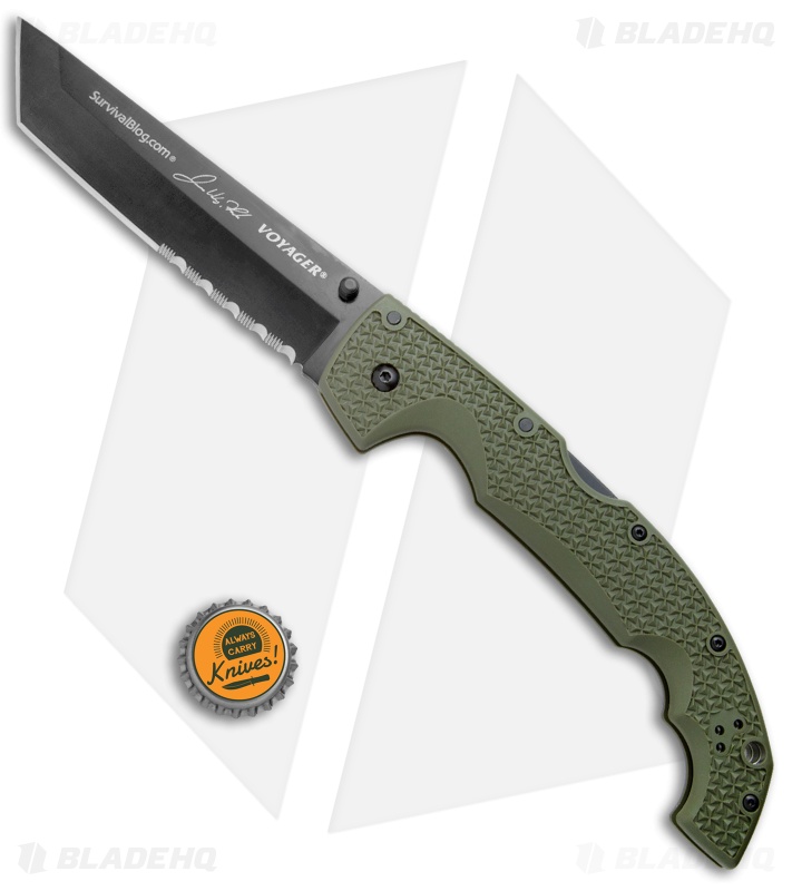 Cold Steel Voyager L.E. Rawles Tanto Tri-Ad Lock Knife Green (5.5" SW) 29UXTGH