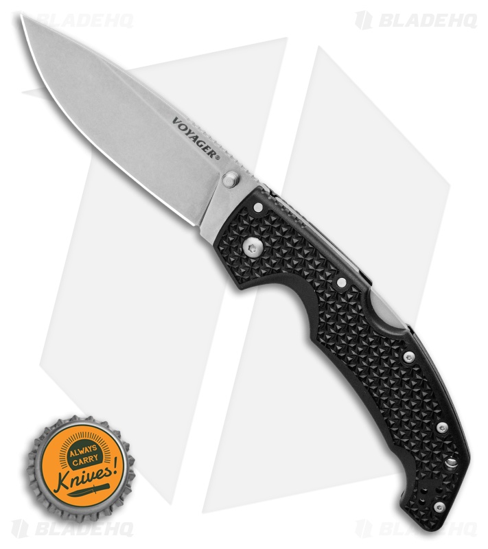 Cold Steel Voyager Large Drop Point Lockback Knife (4" Stonewash) 29AB