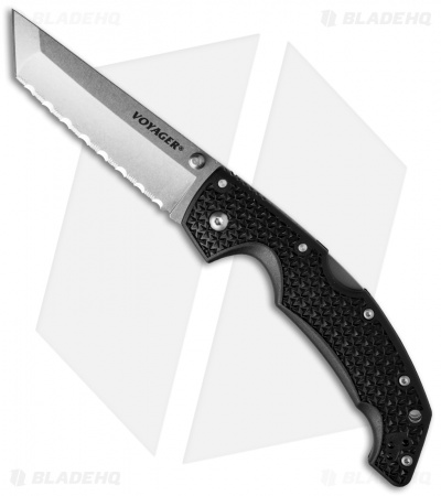 Cold Steel Voyager Large Tanto Knife (4" Stonewash Full Serr) 29ATS