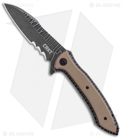 CRKT Apoc w/VEFF Serrations Liner Lock Knife Green G-10 (4