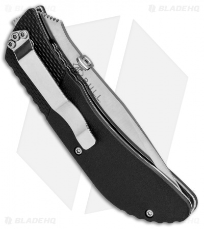 CRKT B.U.L.L. Front Flipper Liner Lock Knife Black Zytel (3" Satin) 6562