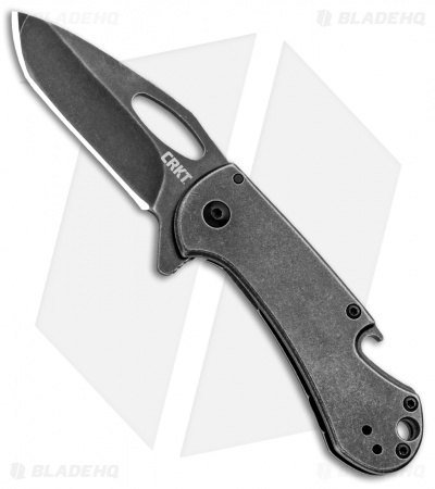 CRKT Bev-Edge Flipper Knife w/ Bottle Opener Black (2.5" Black Stonewash) 4635