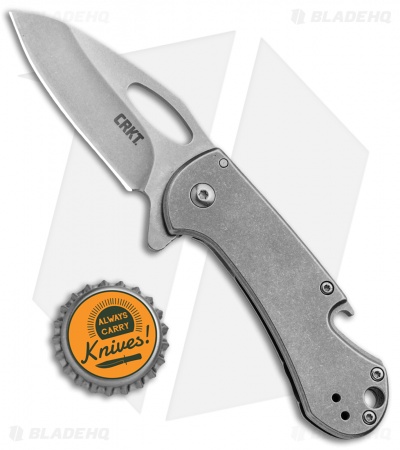 CRKT Bev-Edge Flipper Knife w/ Bottle Opener (2.5" Stonewash) 4630