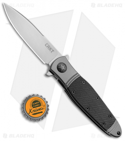 CRKT Bombastic Frame Lock Knife Black GFN (3.3" Satin) K340KXP