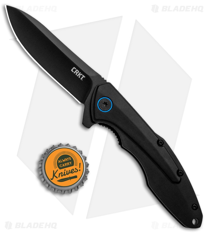 CRKT Caligo Liner Lock Flipper Knife Black Al (3.1" D2 Black) BHQ Exclusive