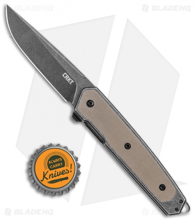 CRKT Cinco Frame Lock Brown G-10 Knife (2.9" Black) 7091