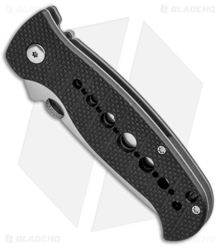 CRKT Crawford Falcon Liner Lock Knife Black Zytel (3" Satin Serr) 6242