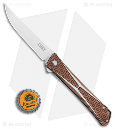 CRKT Crossbones Liner Lock Knife Bronze Aluminum (3.5" Satin) 7530B