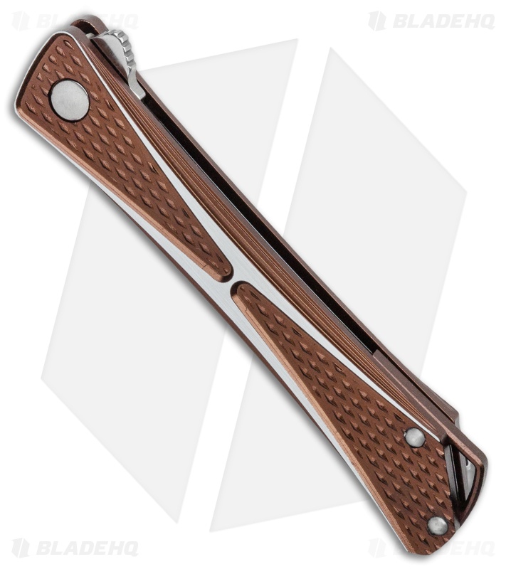 CRKT Crossbones Liner Lock Knife Bronze Aluminum (3.5" Satin) 7530B