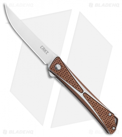 CRKT Crossbones Liner Lock Knife Bronze Aluminum (3.5" Satin) 7530B