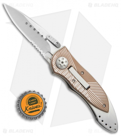 CRKT Elishewitz E-Lock Folding Knife Bronze (3.9" Satin Serr) 7333