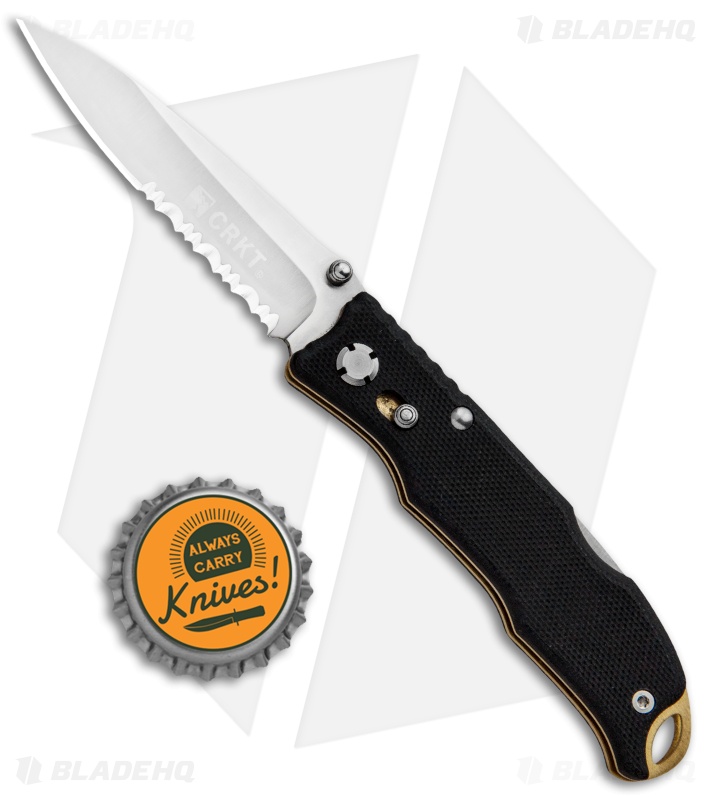 CRKT Lake Laredo 2 Lockback Knife Black G-10 (2.75" Satin Serr) 7264