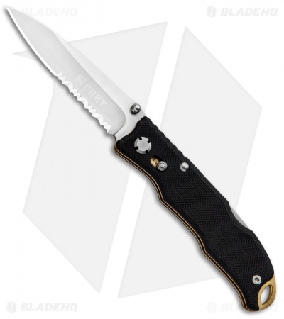 CRKT Lake Laredo 2 Lockback Knife Black G-10 (2.75" Satin Serr) 7264
