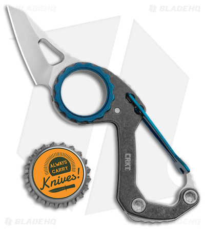 CRKT Mike Bond Compano Sheepsfoot Slip Joint Knife Carabiner (1.44" Satin) 
