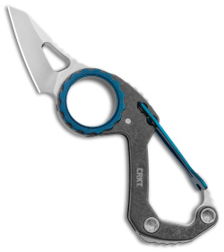 CRKT Mike Bond Compano Sheepsfoot Slip Joint Knife Carabiner (1.44" Satin) 