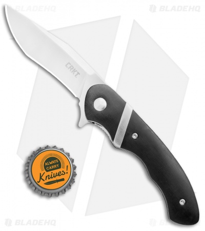 CRKT Philip Booth Snarky Recurve Liner Lock Flipper Knife (3.25" Satin) 7280