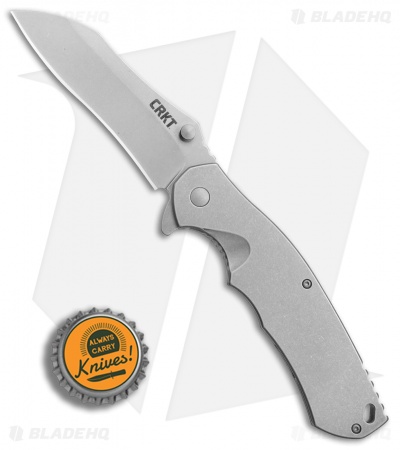 CRKT Rasp Frame Lock Flipper Knife Stainless Steel (3.67" Stonewash) 2081