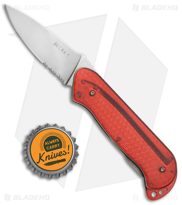CRKT Rollock Pocket Knife Red Translucent (2.25
