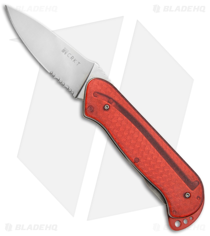 CRKT Rollock Pocket Knife Red Translucent (2.25