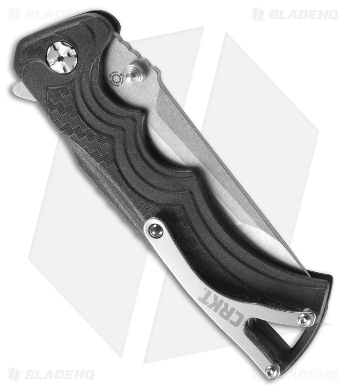 CRKT Tighe BT Fighter Plunge Lock Knife Black GFN (3.6" Stonewash) 5225