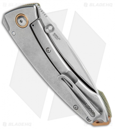 CRKT Exclusive Burnley Tuna Frame Lock Knife Green Micarta (3.3" Satin S35VN)