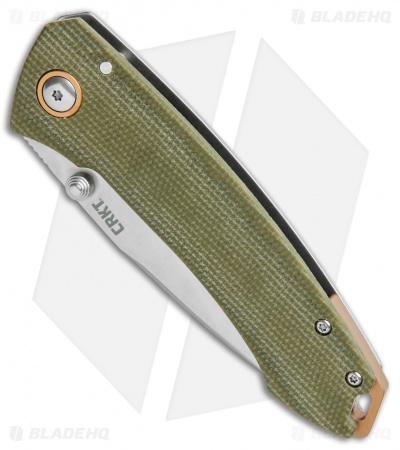 CRKT Exclusive Burnley Tuna Frame Lock Knife Green Micarta (3.3" Satin S35VN)