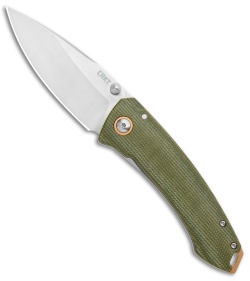 CRKT Exclusive Burnley Tuna Frame Lock Knife Green Micarta (3.3" Satin S35VN)