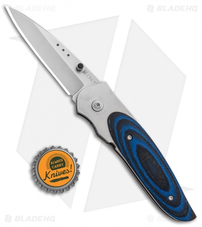 CRKT Viele Wasp Liner Lock Knife Black/Blue G-10 (2.8" Bead Blast) 8002