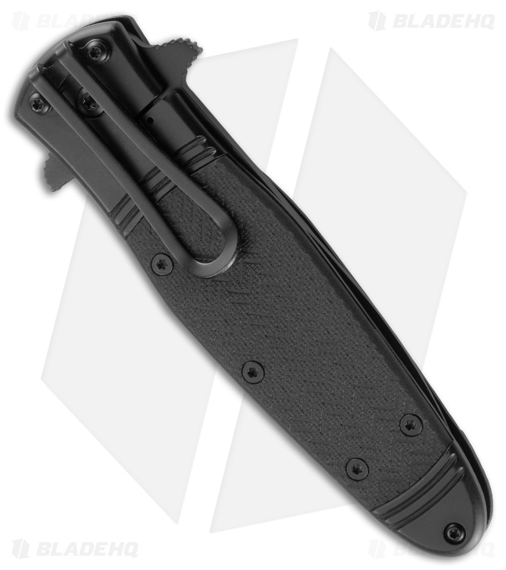 CRKT Bombastic Frame Lock Knife Black GFN (3.3" Black Serr) K345KKS