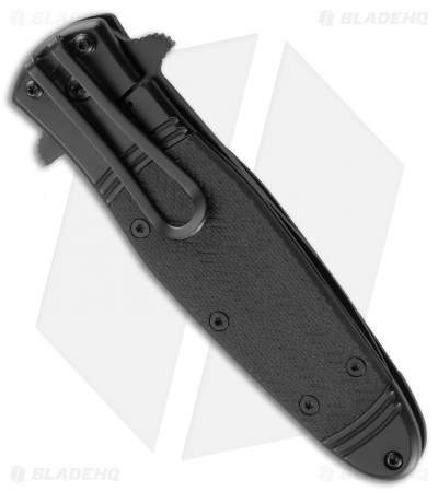 CRKT Bombastic Frame Lock Knife Black GFN (3.3" Black Serr) K345KKS