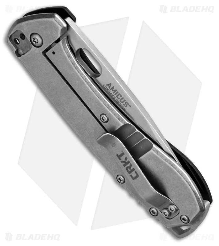 CRKT Vox Amicus Compact Frame Lock Knife Black G-10 (3" Stonewash) 5441