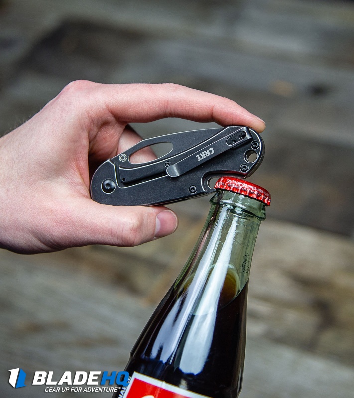 CRKT Bev-Edge Flipper Knife w/ Bottle Opener Black (2.5" Black Stonewash) 4635