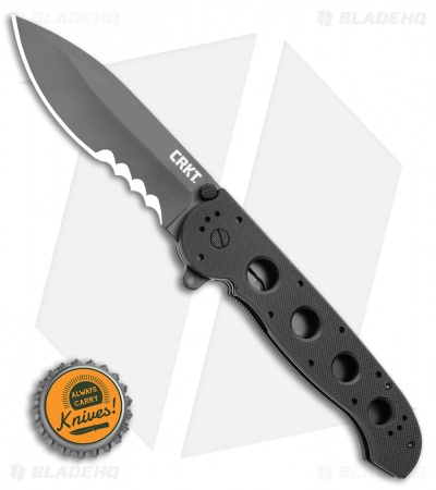 CRKT Carson M21-14G Big Dog Flipper Knife Black G-10 (3.875" Black Serr)