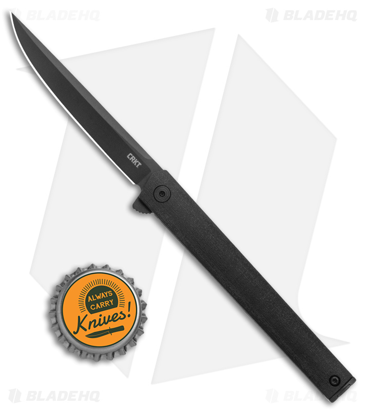 CRKT CEO Exclusive Flipper Liner Lock Knife Blackout GRN (3.25" Black D2)