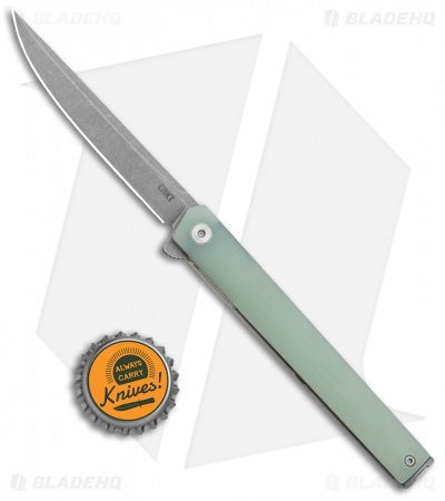 CRKT CEO Exclusive Flipper Liner Lock Knife Natural G-10 (3.25" Stonewash)