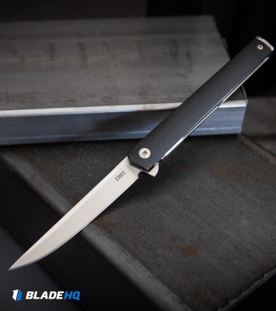 CRKT CEO Flipper Liner Lock Knife Black GRN (3.4" Satin)