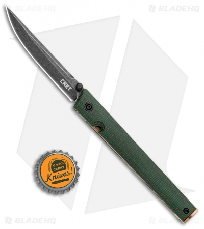 CRKT CEO Liner Lock Knife Green Micarta (3.1" Smokewash D2) BHQ Exclusive