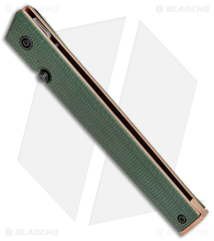 CRKT CEO Liner Lock Knife Green Micarta (3.1" Smokewash D2) BHQ Exclusive